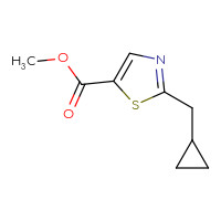 Chemical structure of methyl 2-(cyclopropylmethyl)-1,3-thiazole-5-carboxylate - CSSB00012786273