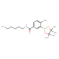 Chemical structure of N-hexyl-4-methyl-3-(4,4,5,5-tetramethyl-1,3,2-dioxaborolan-2-yl)benzamide - CSSB00360351471