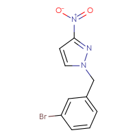 Chemical structure of 1-[(3-bromophenyl)methyl]-3-nitro-1H-pyrazole - CSSB00010079061