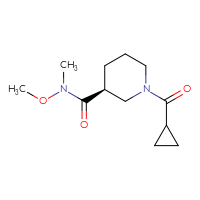 Chemical structure of (3S)-1-cyclopropanecarbonyl-N-methoxy-N-methylpiperidine-3-carboxamide - CSSB21151593488