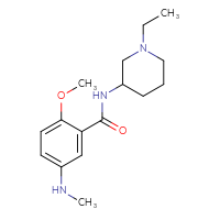 Chemical structure of N-(1-ethylpiperidin-3-yl)-2-methoxy-5-(methylamino)benzamide - CSSB00121733614