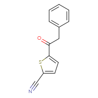 Chemical structure of 5-(2-phenylacetyl)thiophene-2-carbonitrile - CSSB06421062596