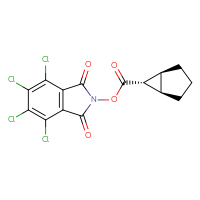 Chemical structure of 4,5,6,7-tetrachloro-1,3-dioxo-2,3-dihydro-1H-isoindol-2-yl (1R,5S,6S)-bicyclo[3.1.0]hexane-6-carboxylate - CSSB20270230501