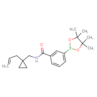 Chemical structure of N-{[1-(prop-2-en-1-yl)cyclopropyl]methyl}-3-(4,4,5,5-tetramethyl-1,3,2-dioxaborolan-2-yl)benzamide - CSSB06435972489