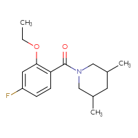 Chemical structure of 1-(2-ethoxy-4-fluorobenzoyl)-3,5-dimethylpiperidine - CSSB06478238386
