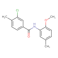 Chemical structure of 3-chloro-N-(2-methoxy-5-methylphenyl)-4-methylbenzamide - CSSB00047911371
