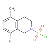 Chemical structure of 8-fluoro-5-methyl-1,2,3,4-tetrahydroisoquinoline-2-sulfonyl chloride - CSSB14971621316