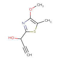 Chemical structure of 1-(4-methoxy-5-methyl-1,3-thiazol-2-yl)prop-2-yn-1-ol - CSSB20685273225