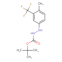 Chemical structure of N'-[4-methyl-3-(trifluoromethyl)phenyl](tert-butoxy)carbohydrazide - CSSB02517442172