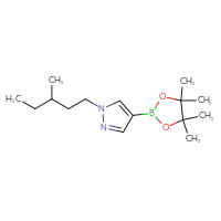 Chemical structure of 1-(3-methylpentyl)-4-(4,4,5,5-tetramethyl-1,3,2-dioxaborolan-2-yl)-1H-pyrazole - CSSB03550343788