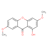 Chemical structure of 1-hydroxy-3,7-dimethoxy-9H-xanthen-9-one - CSSB00102578779