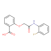 Chemical structure of 2-{[(2-fluorophenyl)carbamoyl]methoxy}benzoic acid - CSSB00000679895