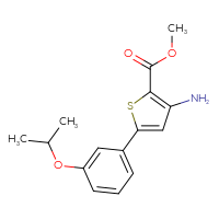 Chemical structure of methyl 3-amino-5-[3-(propan-2-yloxy)phenyl]thiophene-2-carboxylate - CSSB00043162113