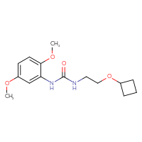 Chemical structure of 3-(2-cyclobutoxyethyl)-1-(2,5-dimethoxyphenyl)urea - CSSB02055581643