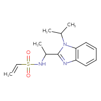 Chemical structure of N-{1-[1-(propan-2-yl)-1H-1,3-benzodiazol-2-yl]ethyl}ethene-1-sulfonamide - CSSB21332125737