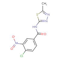 Chemical structure of 4-chloro-N-(5-methyl-1,3,4-thiadiazol-2-yl)-3-nitrobenzamide - CSSB00000383655