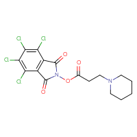 Chemical structure of 4,5,6,7-tetrachloro-1,3-dioxo-2,3-dihydro-1H-isoindol-2-yl 3-(piperidin-1-yl)propanoate - CSSB20269748839