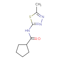 Chemical structure of N-(5-methyl-1,3,4-thiadiazol-2-yl)cyclopentanecarboxamide - CSSB00027755079