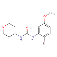 Chemical structure of 3-(2-bromo-5-methoxyphenyl)-1-(oxan-4-yl)urea - CSSB00061313385