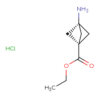 Chemical structure of ethyl 3-aminobicyclo[1.1.1]pentane-1-carboxylate hydrochloride - CSSB06446547109