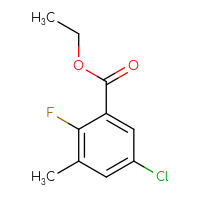 Chemical structure of ethyl 5-chloro-2-fluoro-3-methylbenzoate - CSSB00012928942