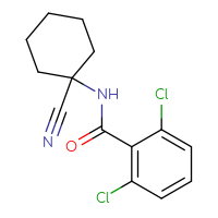 Chemical structure of 2,6-dichloro-N-(1-cyanocyclohexyl)benzamide - CSSB00025739619