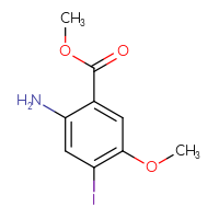 Chemical structure of methyl 2-amino-4-iodo-5-methoxybenzoate - CSSB00021057589