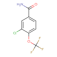 Chemical structure of 3-chloro-4-(trifluoromethoxy)benzamide - CSSB00000036883