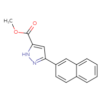 Chemical structure of methyl 3-(naphthalen-2-yl)-1H-pyrazole-5-carboxylate - CSSB00015201568
