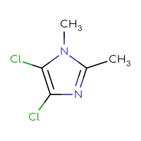 Chemical structure of 4,5-dichloro-1,2-dimethyl-1H-imidazole - CSSB00000047143