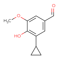 Chemical structure of 3-cyclopropyl-4-hydroxy-5-methoxybenzaldehyde - CSSB00102886465