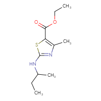 Chemical structure of ethyl 2-[(butan-2-yl)amino]-4-methyl-1,3-thiazole-5-carboxylate - CSSB00000005461