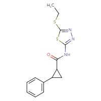 Chemical structure of N-[5-(ethylsulfanyl)-1,3,4-thiadiazol-2-yl]-2-phenylcyclopropane-1-carboxamide - CSSB00121609559