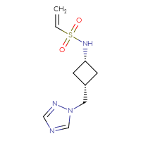 Chemical structure of N-[(1s,3s)-3-[(1H-1,2,4-triazol-1-yl)methyl]cyclobutyl]ethene-1-sulfonamide - CSSB02144336941