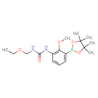 Chemical structure of 3-(ethoxymethyl)-1-[2-methoxy-3-(4,4,5,5-tetramethyl-1,3,2-dioxaborolan-2-yl)phenyl]urea - CSSB21245996440