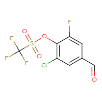 Chemical structure of 2-chloro-6-fluoro-4-formylphenyl trifluoromethanesulfonate - CSSB20977121046