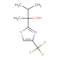 Chemical structure of 3-methyl-2-[4-(trifluoromethyl)-1,3-thiazol-2-yl]butan-2-ol - CSSB02496577815