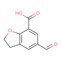 Chemical structure of 5-formyl-2,3-dihydro-1-benzofuran-7-carboxylic acid - CSSB00153394719