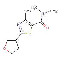 Chemical structure of N,N,4-trimethyl-2-(oxolan-3-yl)-1,3-thiazole-5-carboxamide - CSSB01994227262