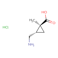 Chemical structure of (1S,2S)-2-(aminomethyl)-1-methylcyclopropane-1-carboxylic acid hydrochloride - CSSB20504683138