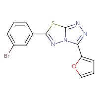 Chemical structure of 6-(3-bromophenyl)-3-(furan-2-yl)-[1,2,4]triazolo[3,4-b][1,3,4]thiadiazole - CSSB00121637354