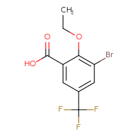 Chemical structure of 3-bromo-2-ethoxy-5-(trifluoromethyl)benzoic acid - CSSB09892878322