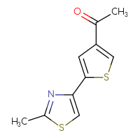 Chemical structure of 1-[5-(2-methyl-1,3-thiazol-4-yl)thiophen-3-yl]ethan-1-one - CSSB00000059575