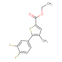 Chemical structure of ethyl 5-(3,4-difluorophenyl)-4-methylthiophene-2-carboxylate - CSSB21253047669
