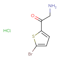 Chemical structure of 2-amino-1-(5-bromothiophen-2-yl)ethan-1-one hydrochloride - CSSB02516457200
