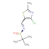 Chemical structure of (R)-N-[(4-chloro-2-methyl-1,3-thiazol-5-yl)methylidene]-2-methylpropane-2-sulfinamide - CSSB20665985061