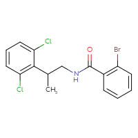 Chemical structure of 2-bromo-N-[2-(2,6-dichlorophenyl)propyl]benzamide - CSSB21432536838