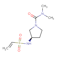 Chemical structure of (3R)-3-ethenesulfonamido-N,N-dimethylpyrrolidine-1-carboxamide - CSSB06268270863