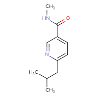 Chemical structure of N-methyl-6-(2-methylpropyl)pyridine-3-carboxamide - CSSB02268883860
