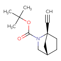 Chemical structure of tert-butyl (1R,4S)-1-ethynyl-2-azabicyclo[2.2.1]heptane-2-carboxylate - CSSB20621800157